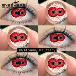 EYESHARE Crazy Style Halloween Red Cosplay Contact Lenses - 2PCS Anime - Inspired Beauty Accessories (DEMON)