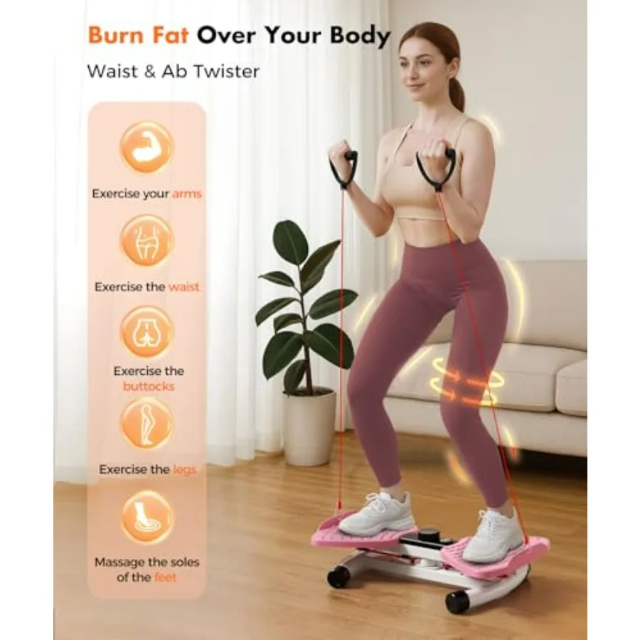 Waist Twisting Machine Fitness Tool, Ab Twister Board with the Smart LED Digital Monitor, 330LBS Capacity & 20dB Ultra-Quiet