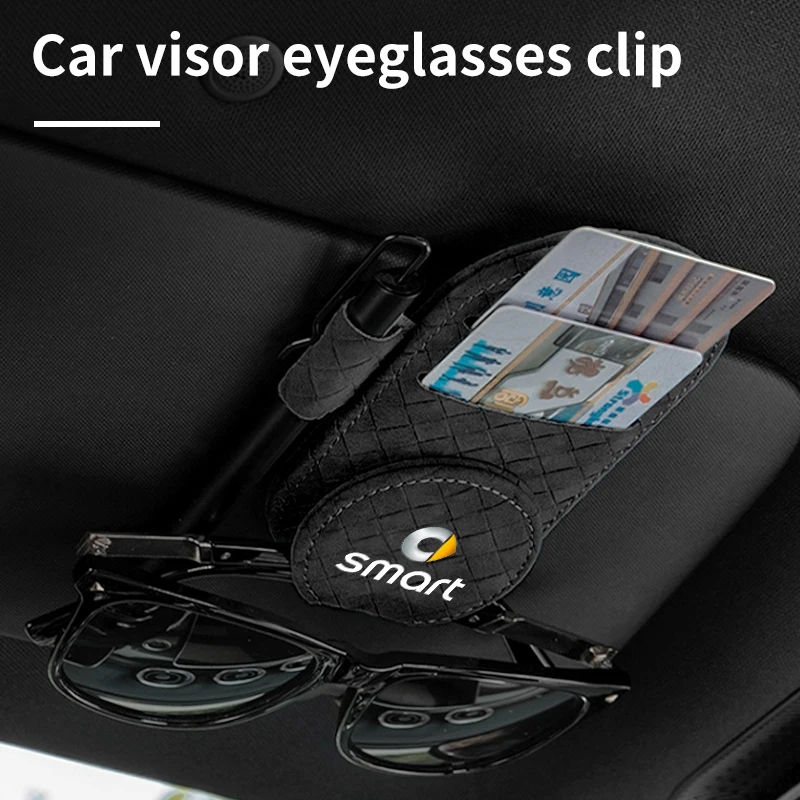 Car Sun Visor Organizer Pen Card Storage Clip Occhiali Da Sole Supporto Per Smart Fortwo 451 450 453 Forfour Eq Cabrio Crossblade Coupe