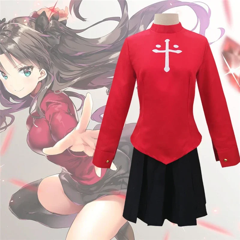 

Fate Stay Night Rin Tohsaka Anime Cosplay Costume Halloween For Women Carnival Expo Performance Clothing Sexy Red