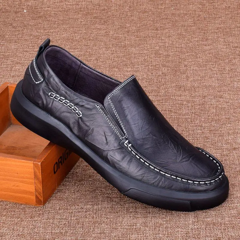 

Casual Business Genuine Leather Men's Loafers Fashion Set Of Feet Soft Cowhide Male Shoes Spring Summer New Handmade Boys Shoes