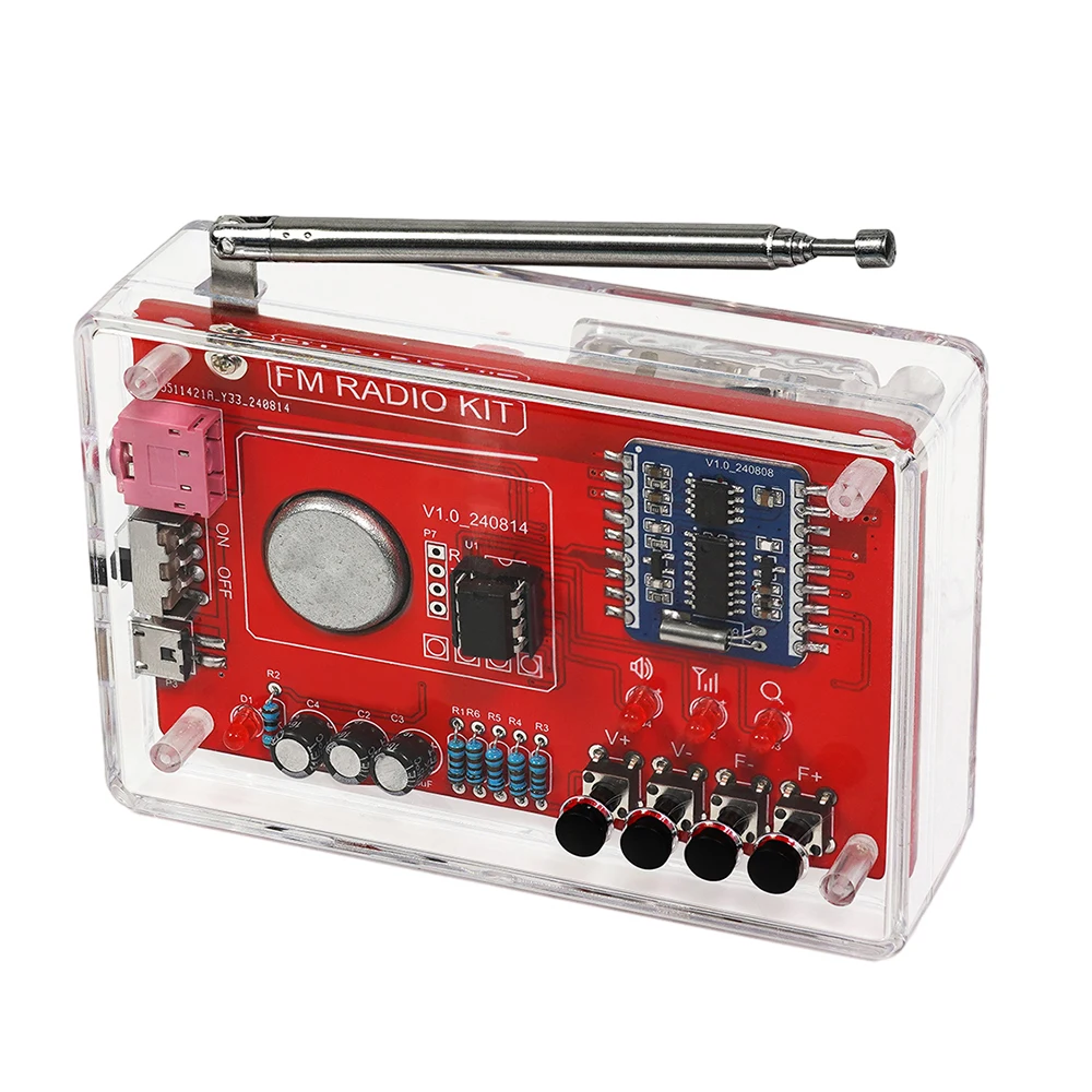 Easy version RDA5807 FM radio electronic kit adjustable frequency 87-108MHZ digital display DIY welding project practice solder
