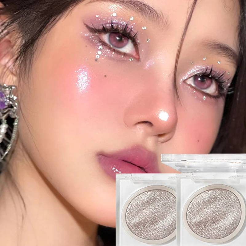 

Алмазный хайлайтер, пудра, палитра, монохромный стойкий Блестящий цвета шампанского, перламутровый, яркий контур для лица, Косметика для макияжа тела