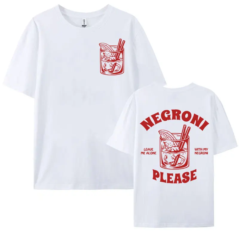 Negroni 빈티지 스트리트웨어 티셔츠, 재미있는 칵테일 음료, 귀여운 그래픽 상의, 유니섹스 패션, 캐주얼 티셔츠, 오버사이즈