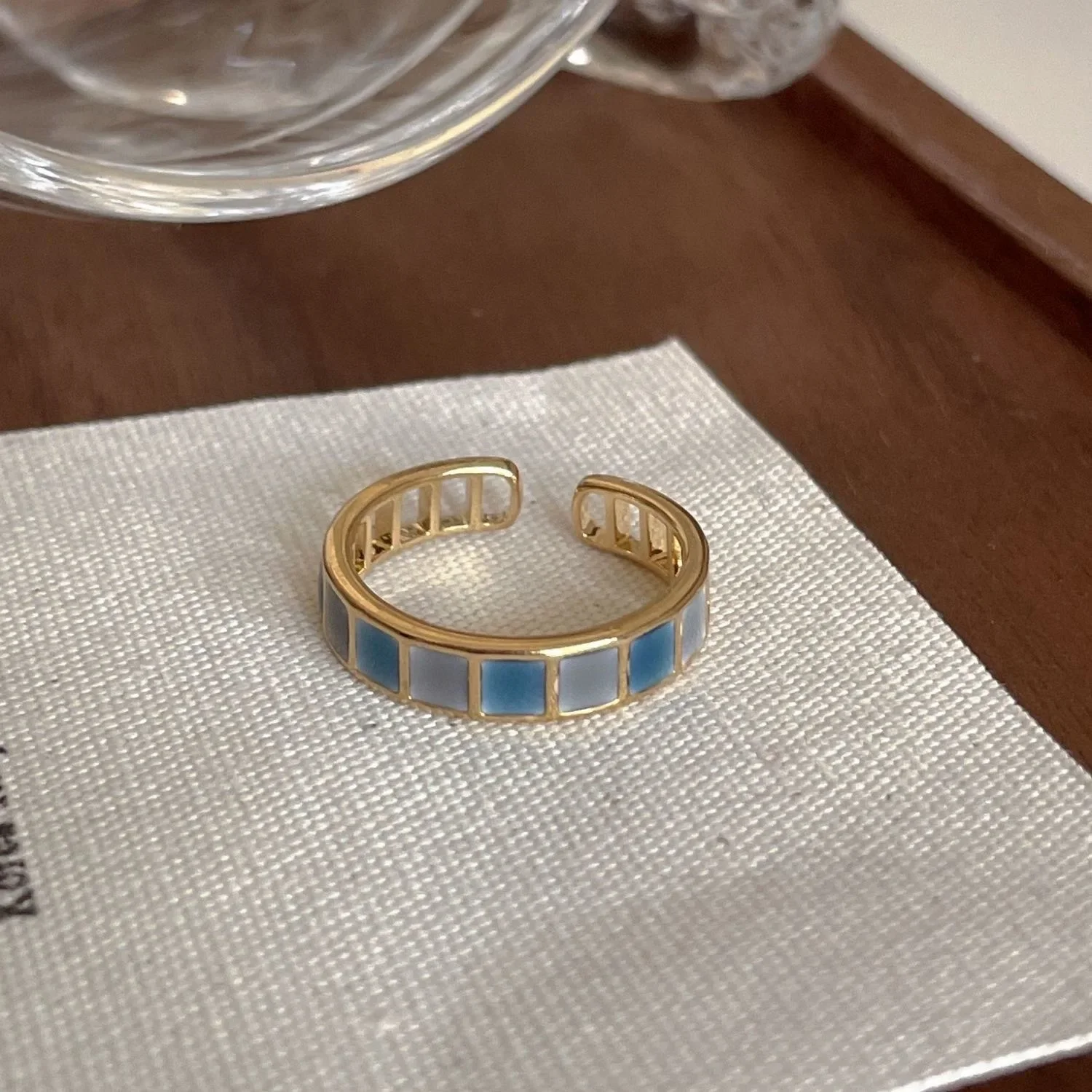 Kpop Trendy Retro Geometric Colorful Drip Glaze Open Rings For Women Adjustable Finger Rings Jewelry Gifts fashion rings