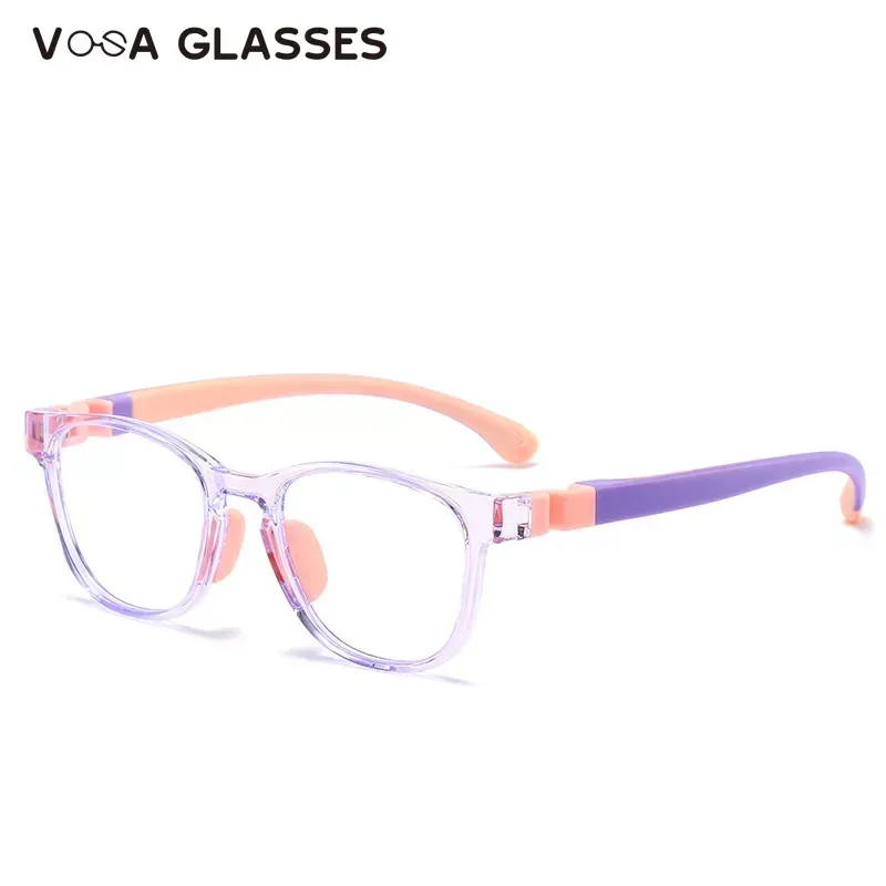 Anti Blue Light Kids Glasses Square Children Boy Girls Computer Transparent Blocking Reflective Eyeglasses Silicone Soft Frame