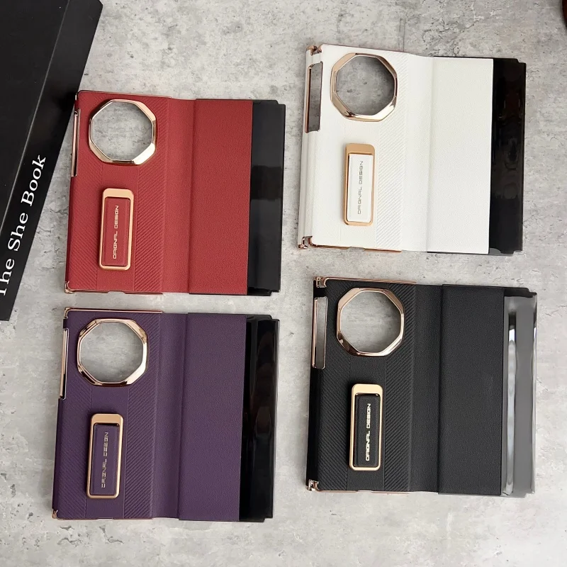 Luxury Dual Strap Leather Case with Dual Hinge Protection & Smart View Window