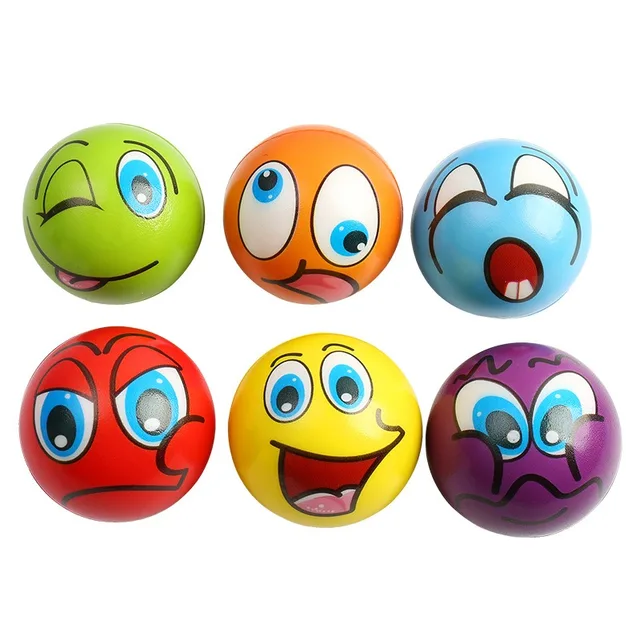 Funny sponge pressure expression Soft ball squeeze funny expression Children's PU foam soothing toy Wrist action toy ball 6