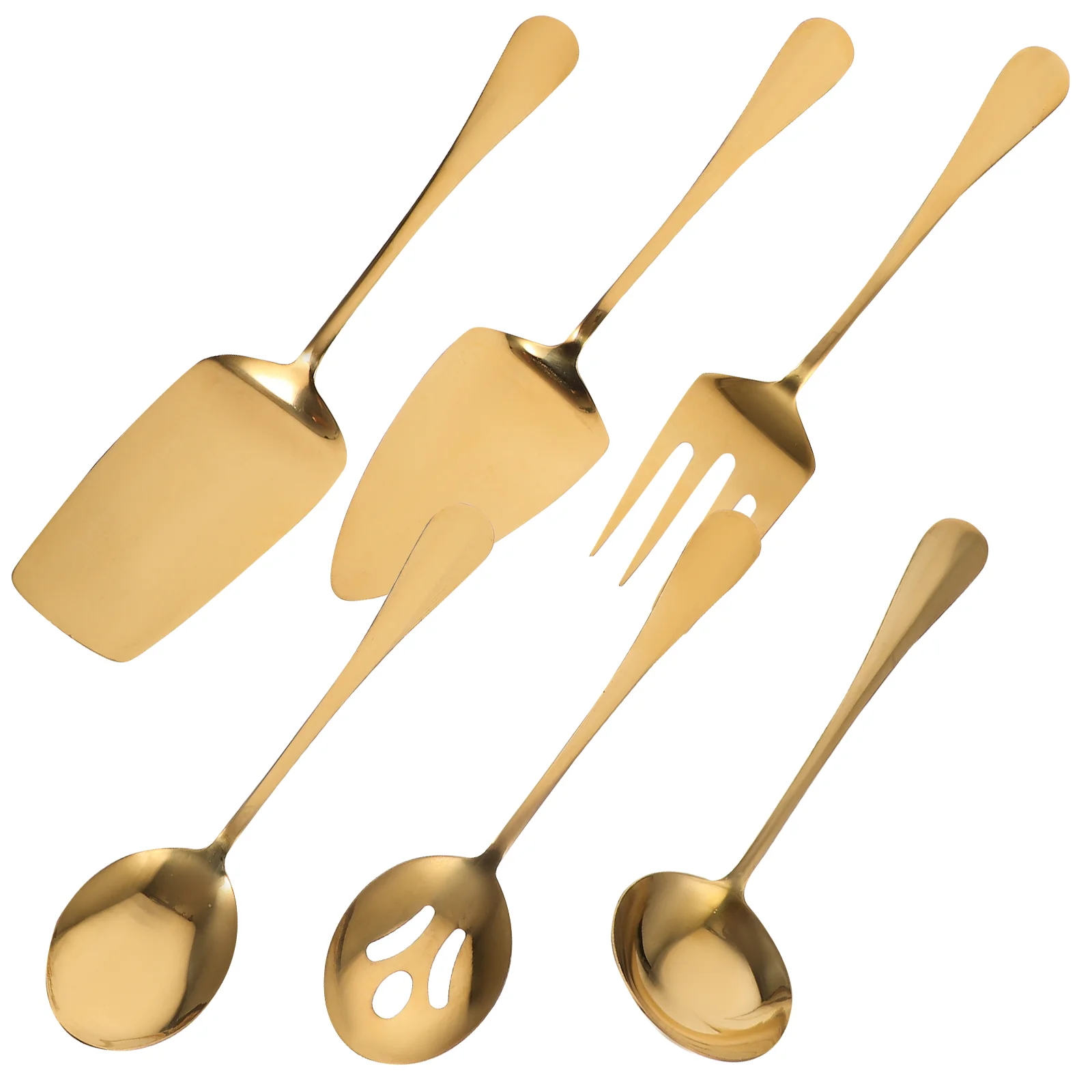 

1 Set of Stainless Steel Serving Utensil Restaurant Use Silverware Food-grade Metal Serving Cutlery