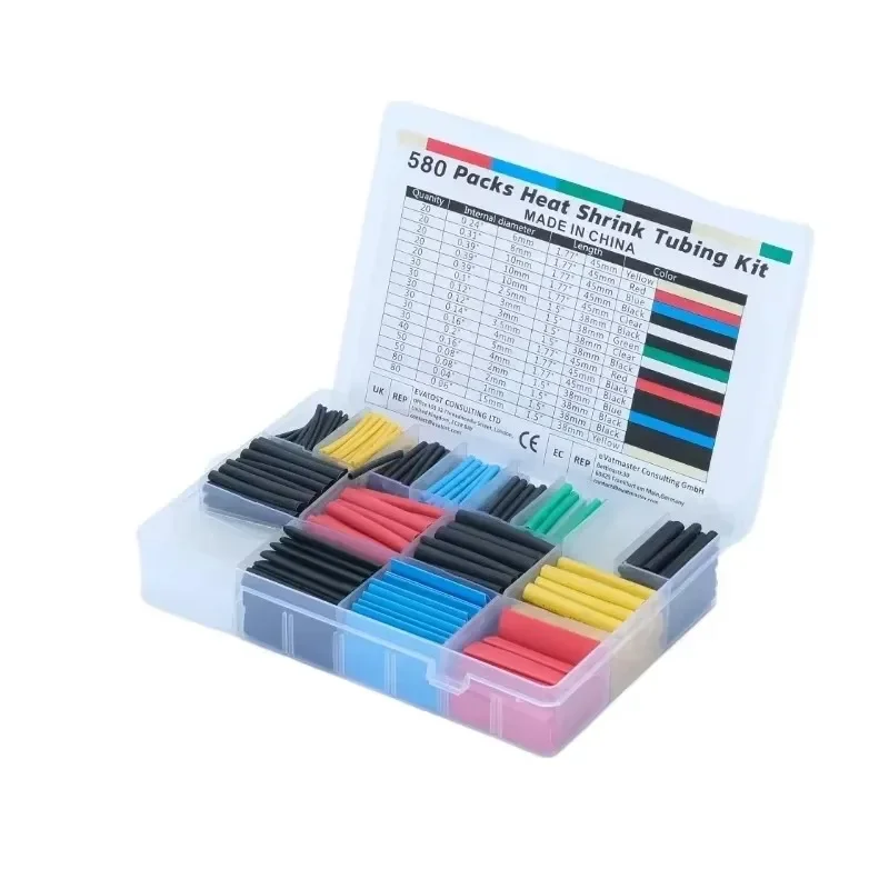 127Pcs-800Pcs Insulated Heat Shrink Tubing Color Heat Shrink Tubing Boxed DIY Set Shrinkable Waterproof heat shrink tubing