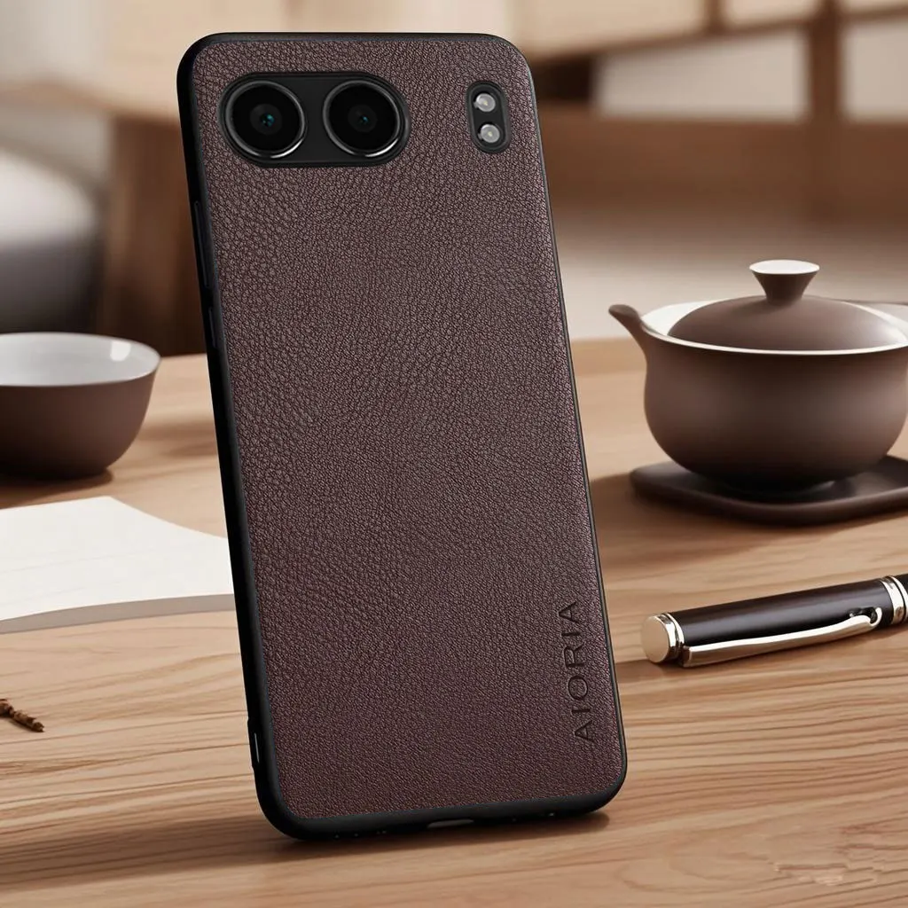Minimalist Faux Pebbled Leather Phone Case Cover
