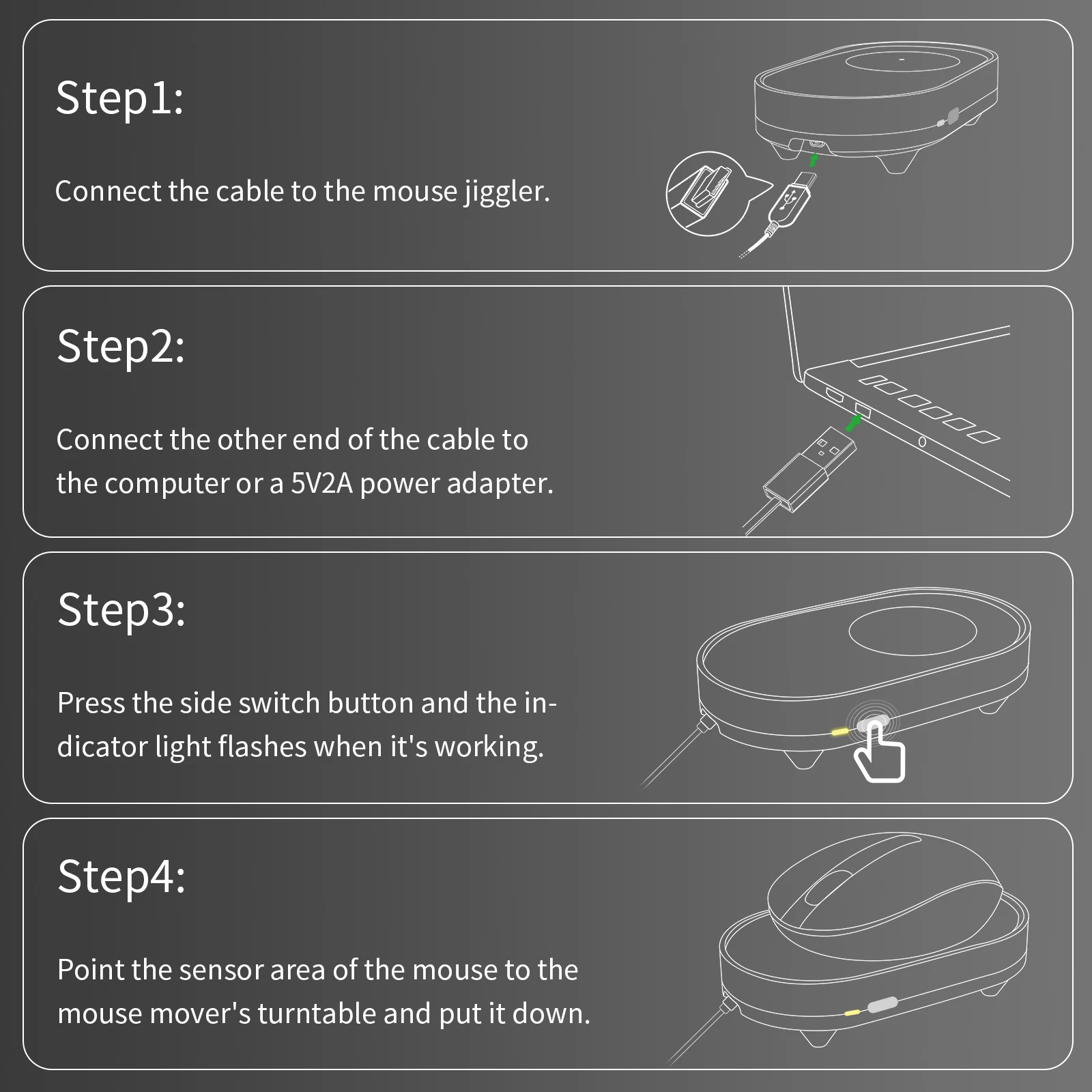 USB Mouse Mover: Prevent Sleep Mode with Multi-Track Simulation Description Image.This Product Can Be Found With The Tag Names Computer Peripherals, Mice Keyboards, Mouse, Mover supports