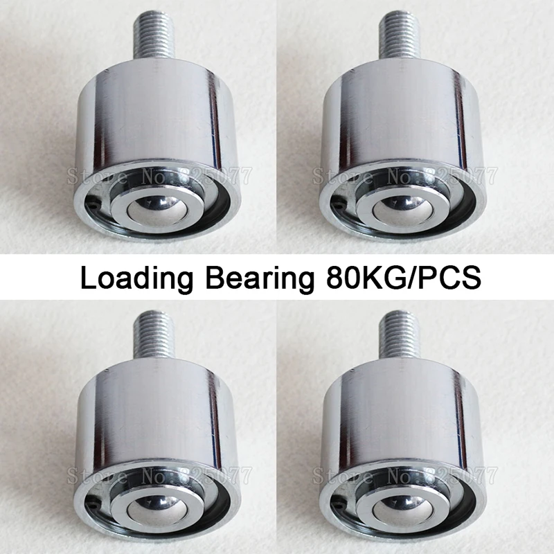 

4 шт., Универсальные ролики для переноса шариков, подшипники, стальные шарики, колеса, конвейерные ролики, слайдеры, использование в нижней нагрузке 80 кг/шт.