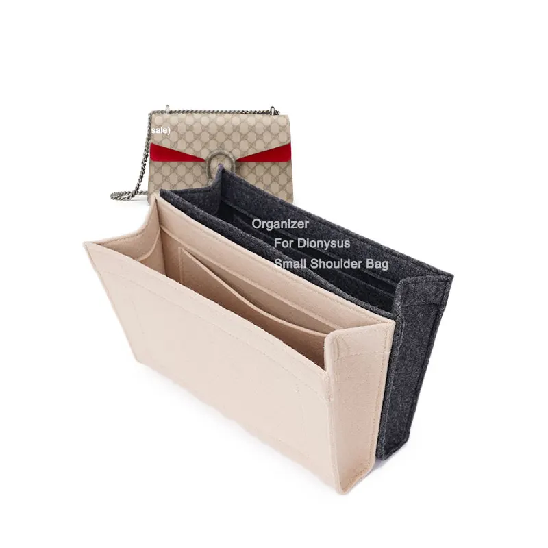 Bag Organizer Insert Liner 1 Pair For Dionysus Medium Small Shoulder Bag 28x17x9 , Inner Pouch Fit Designer Luxury Bags Storage
