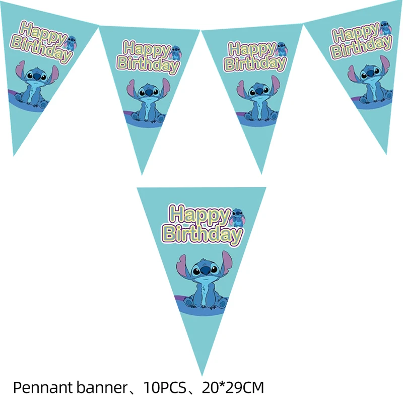 thumbnail image 1 of Nueva decoración para fiesta de cumpleaños de Stitch, Lilo & Stitch, servilletas de papel azul cielo, platos, vasos, vajilla, telón de fondo, globos, suministros para baby shower, 1 of 5