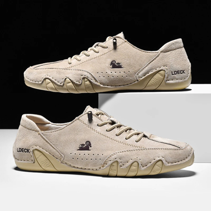 Men Leather Casual Shoes Luxury Low Top Sneakers Comfortable Mens Shoes Big Size Designer Loafers Moccasin Shoe Man 2023 New In