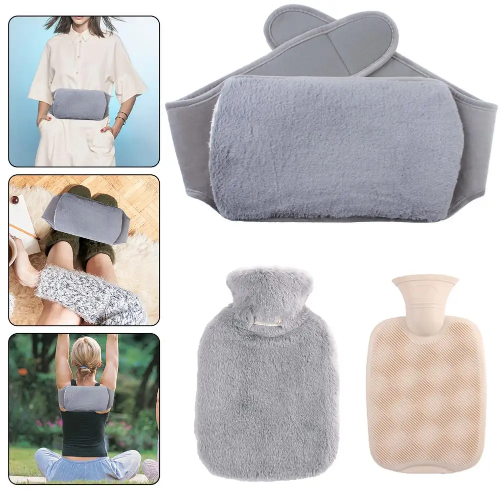 Winter Hot Water Bottle With Lid Portable Hot Water Bag Belt For Pain Relief For Neck Shoulder Back Waist Pain Hand Foot Warmer