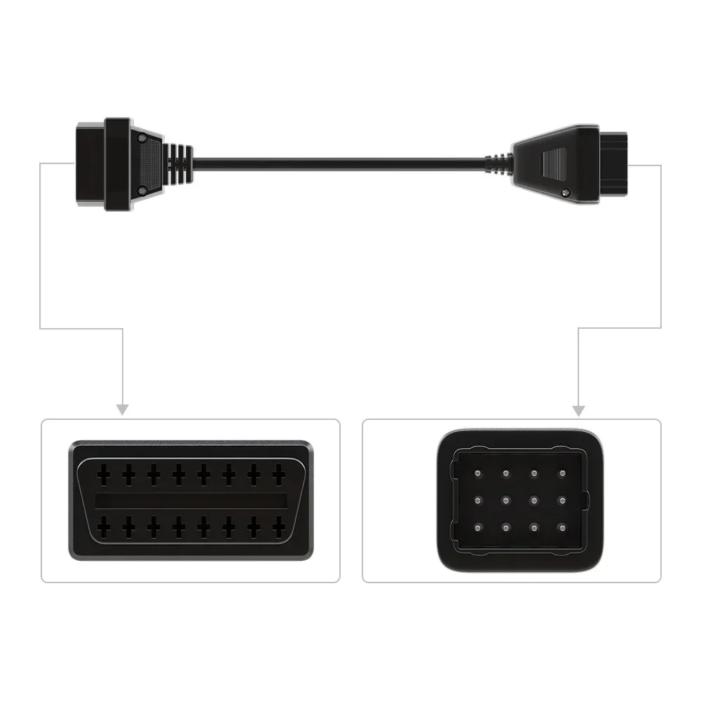 Cavo Diagnostico OBD2 30 Pin‑16 Pin Adattatore Cavo di Prolunga Diagnostico di Lunghezza 250 Mm Sostituzione Adattatore per Camion IVECO