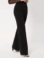 Basic Solid Color Flared Trousers Summer Elegant High Waisted Abstinence Pant Daily Travel Office Wear Women's Clothing Trousers - Image 2