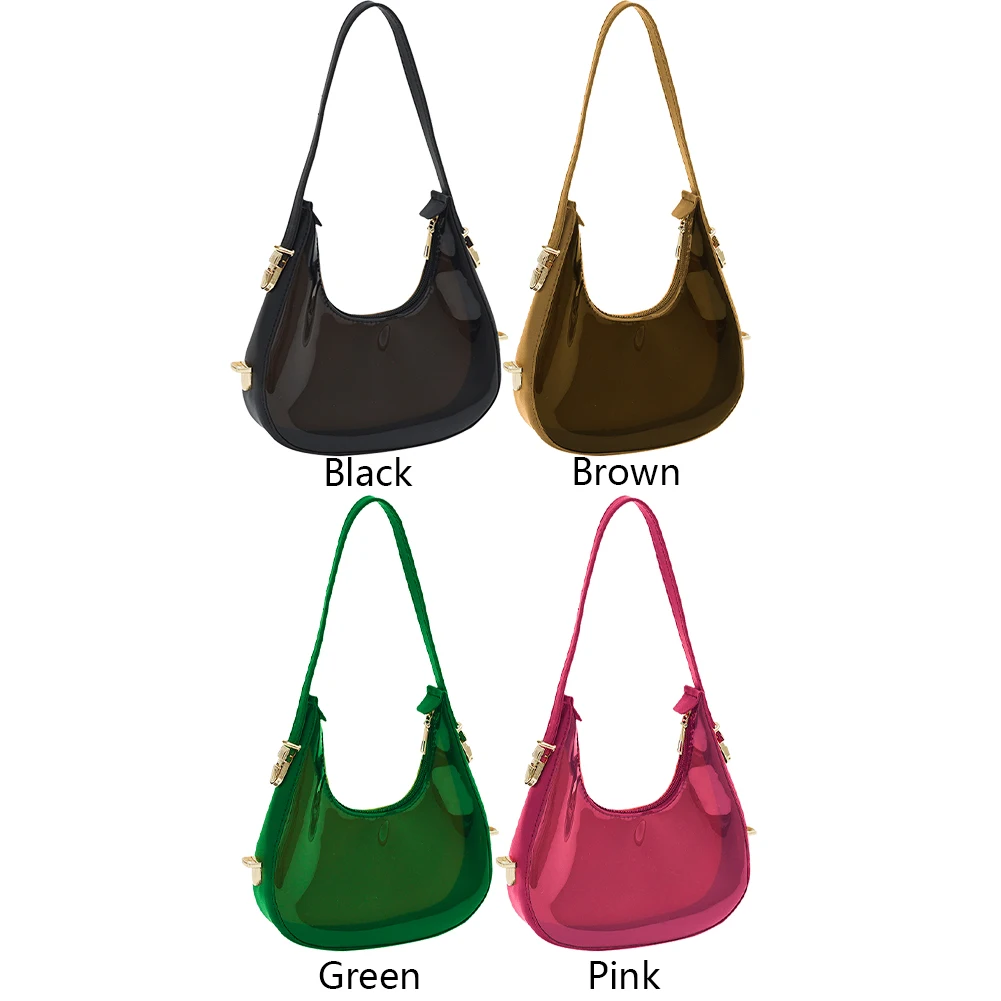 Borsa a mezzaluna Totes PVC trasparente trasparente Summer Women Jelly Underarm Borse Moda semplice hobo per ascella femminile_voghion.com