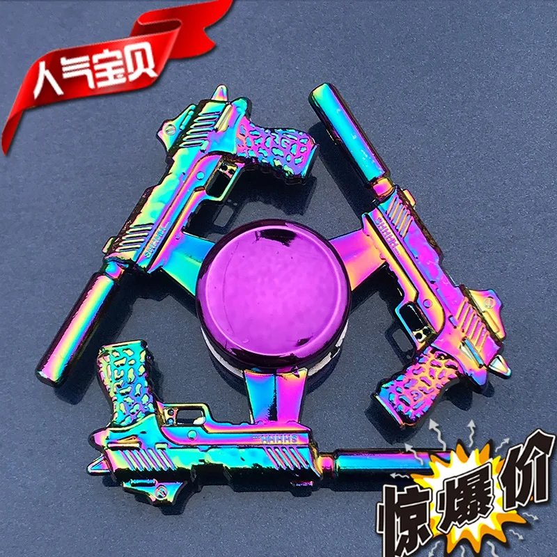 Colorful Fidget Decompression Toy Spinner Finger Spinner Metal Rainbow Color Alloy Metal Anti-Anxiety Toy For Kids Adult 3