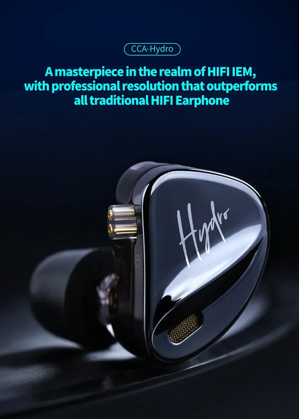 Cca-hydro in ear hifi headphones、2dd 8ba、取り外し可能なケーブル 