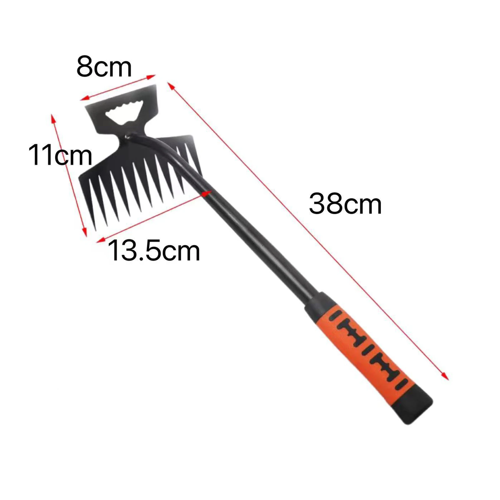 Multifunction Gardening Hoe Rake Manual Grass Rake Loosening Soil Metal Multi-Tines Hoe Cultivator Dual Headed Weeding Tool