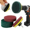 8Pcs 4Inch Electric Drill Brush Scrub Pads Grout Power Drills Scrubber Cleaning Brush Tub Cleaner Tools Dusty Brush for Car Tubs 1