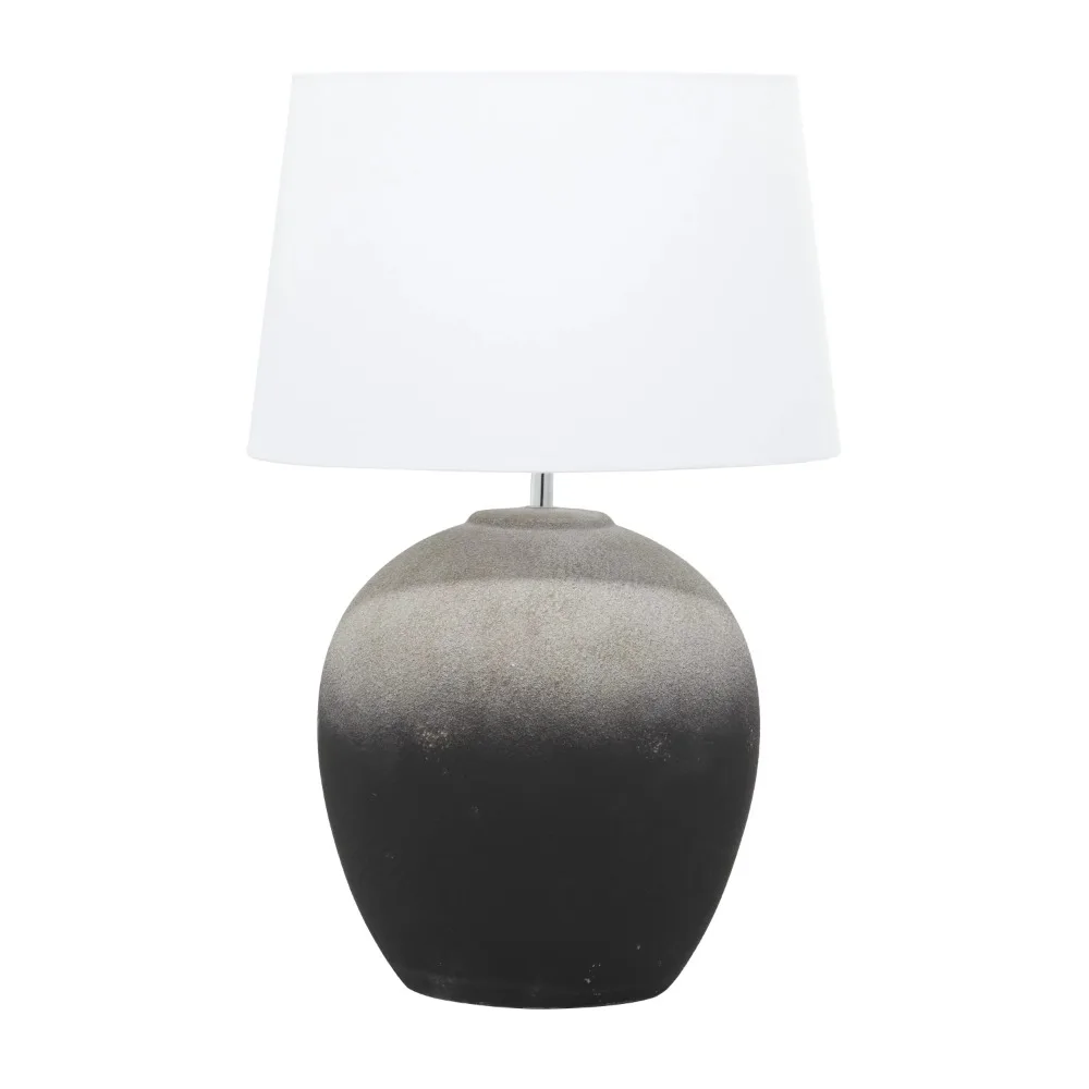 

23" Ombre Black Table Lamp with White Linen Shade