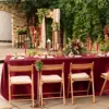 Dark Red Satin Rectangle Tablecloth for Wedding Mariage Party Decoration Baby Shower Christmas Restaurant Banquet Table Cloth 5