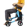Four-legged Walking Assist Rollator Walker Aluminum Alloy Folding  Pulley Training Mobility Aid Small Wheelchair Walkers Rollato 4