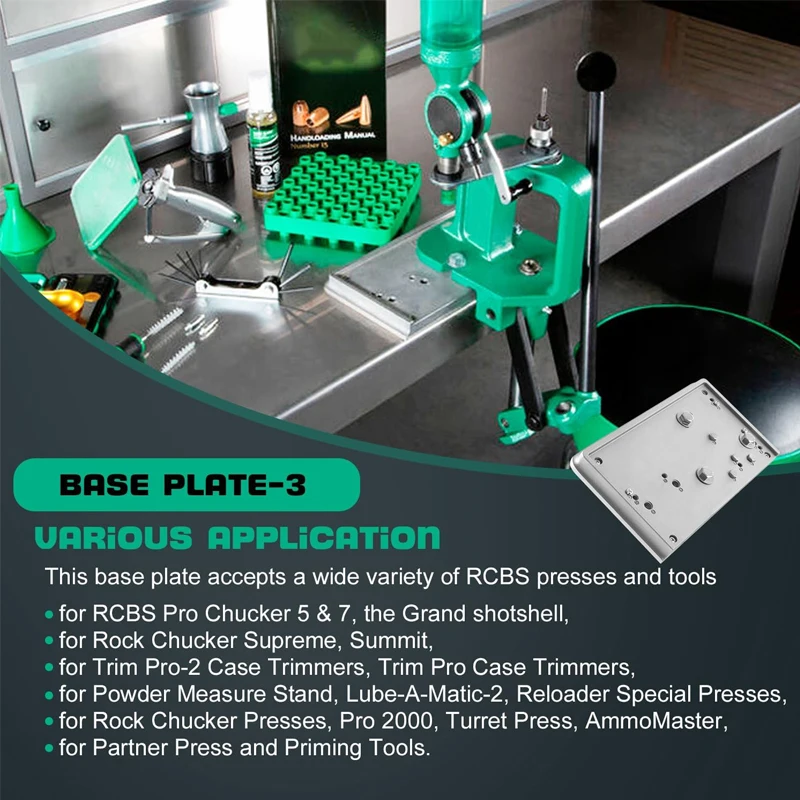 9206 Shell Holder Accessory Base Plate-3 9282 for RCBS Presses and Tools