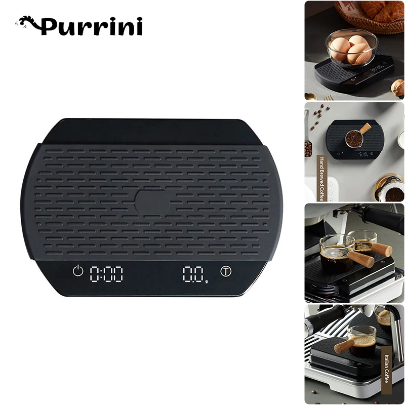 

Mini Portable Hand Brewed Coffee Electronic Scales 3kg/0.1g Weighing Timing Kitchen Scales Espresso with Mat Tools Accessories