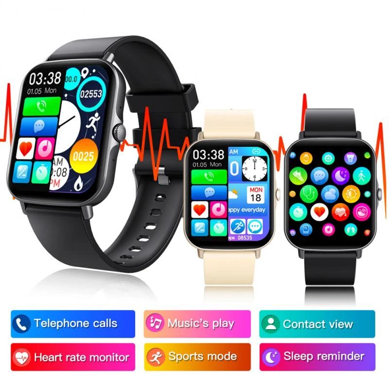 F97S Women Smart Watch Men 1.69" Color Screen Full Touch Fitness Tracker Men Call Smart Clock Ladies BT Call For Android IOS+BOX