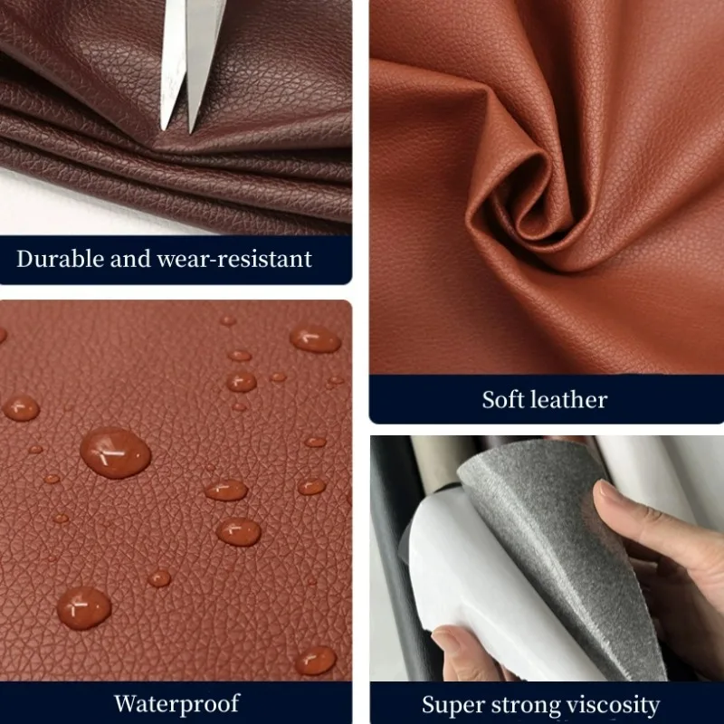 고품질 자기 접착 가죽 패브릭 가방 자동차 좌석 소파 수리 DIY PU 가죽 패치 스티커 강한 접착제 자동차 인테리어 테이프