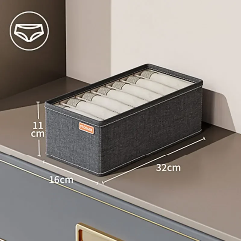 Description Picture 4 of item1Clothes Organizer Underwear Socks Bra Drawer Organisers Clothing Storage Boxes Cabinets Drawers Separator For Pants Storage Box