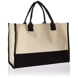 Fashionable Large Capacity Canvas Tote Bag - Floral Letter Design, Versatile Beach and Shopping Handbag - 40X30X15 (Blank)