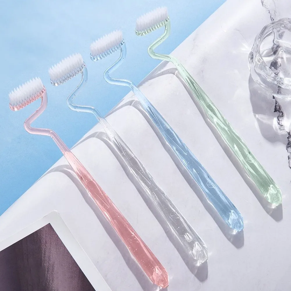 새로운 소프트 S자형 칫솔 구강 관리 마사지 치간 브러쉬 혀 코팅 청소 혀 클리닝 브러쉬 성인용