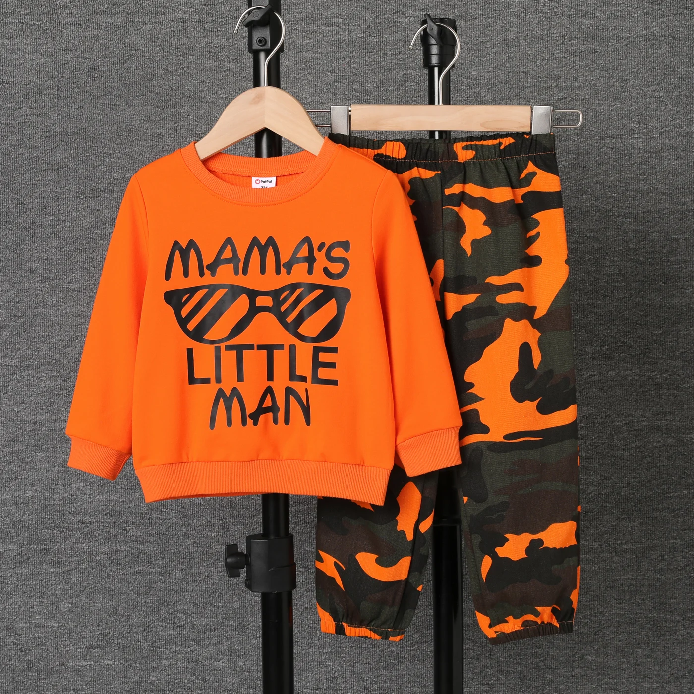 

PatPat 2pcs Toddler Boy Camouflage Letter Pattern Set