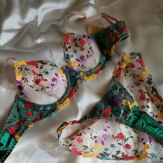 Women's Two-piece Panties Set, Women's Flowers Underwear