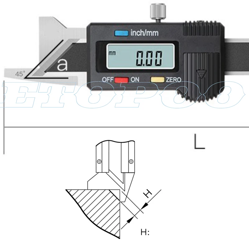 Aço inoxidável Chamfering pinça Digital Chamfer Caliper Electronic Chamfer Gauge