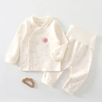 Nuovo Set di Abbigliamento 2 Pezzi in Puro Cotone per Neonati 0-24 Mesi, Primavera-Autunno, Top e Pantaloni Eleganti per Uso Quotidiano, Outfit Casual e Carino