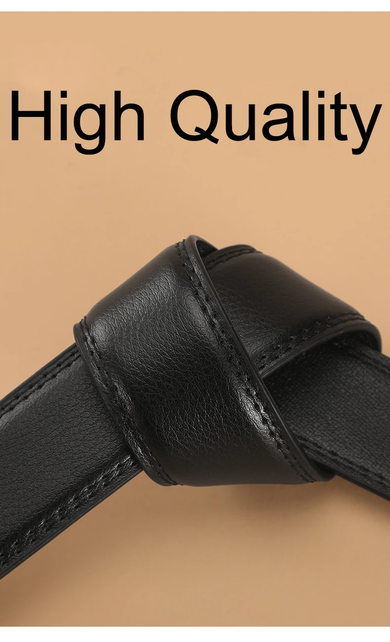 1 Stück Herren-Gürtel ohne Schnalle, PU-Ledergürtel, modischer Business-Gürtel, High-End-Hosengürtel – Detail 3