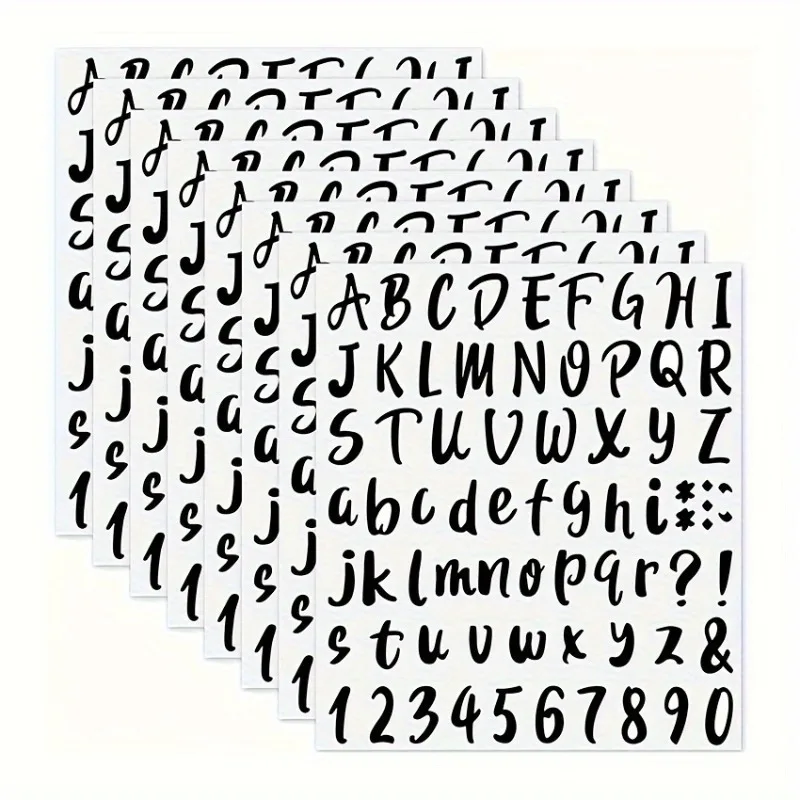 Alphabet and Number Stickers Set – 72pcs/sheet Self-Adhesive Vinyl Lettering Decals for Signs, Single Use  Home Decoration