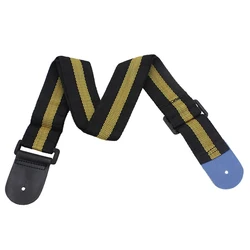 Vibrant Adjustable Guitar Strap with Paddle Clamp (Yellow guitar strap)