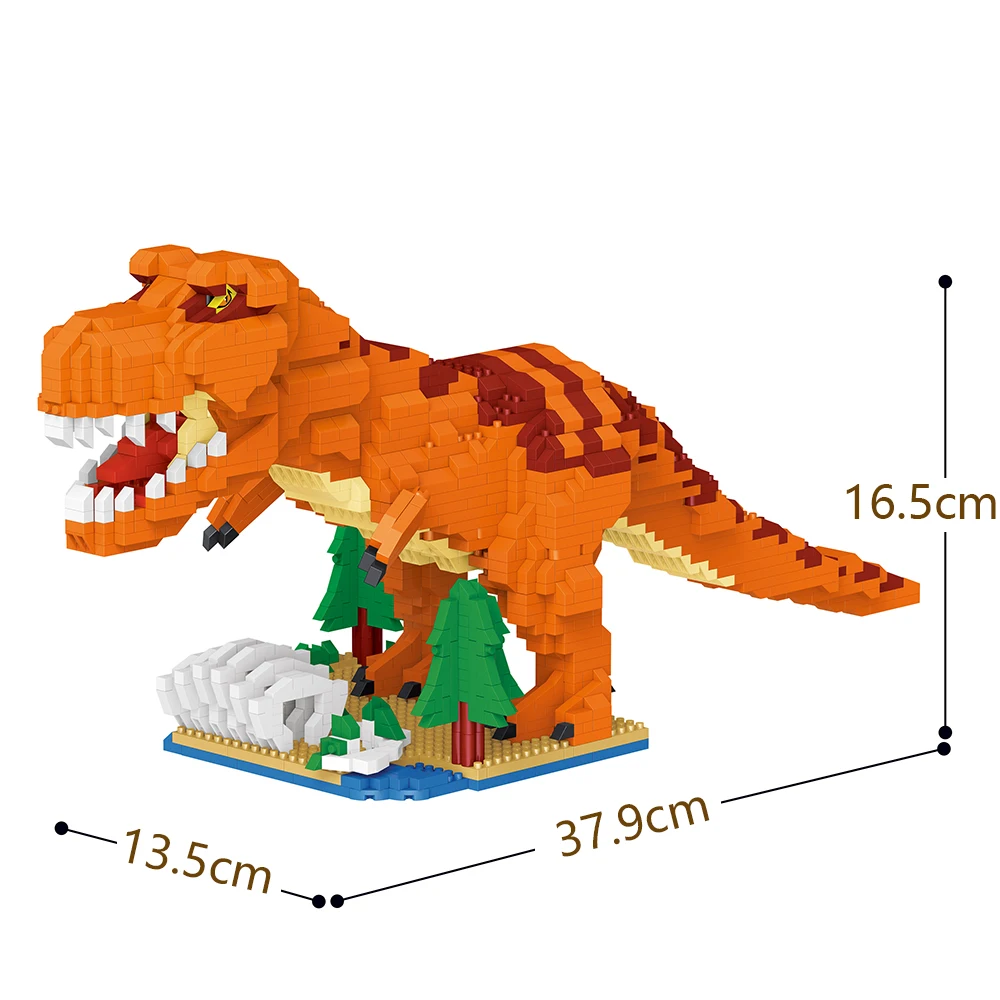 

Игрушки динозавр строительные блоки орнамент микро частицы DIY тираннозавр рекс оригинальная Милая модель животного детские подарки