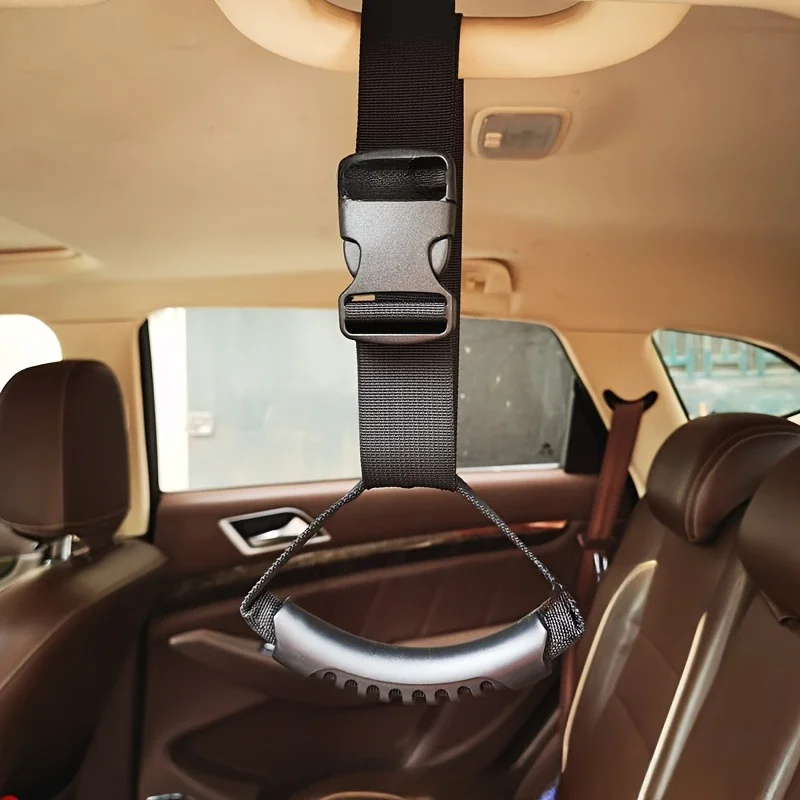 Ergonomic Car Door Handle Assist for Elderly &Disabled -Adjustable Nylon Hand Strap with Secure Buckle,Interior Safety Accessory
