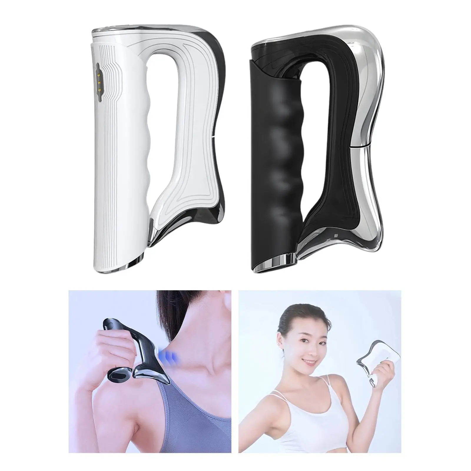 Electric Fascia Massager USB Rechargeable Plate Heating Vibration