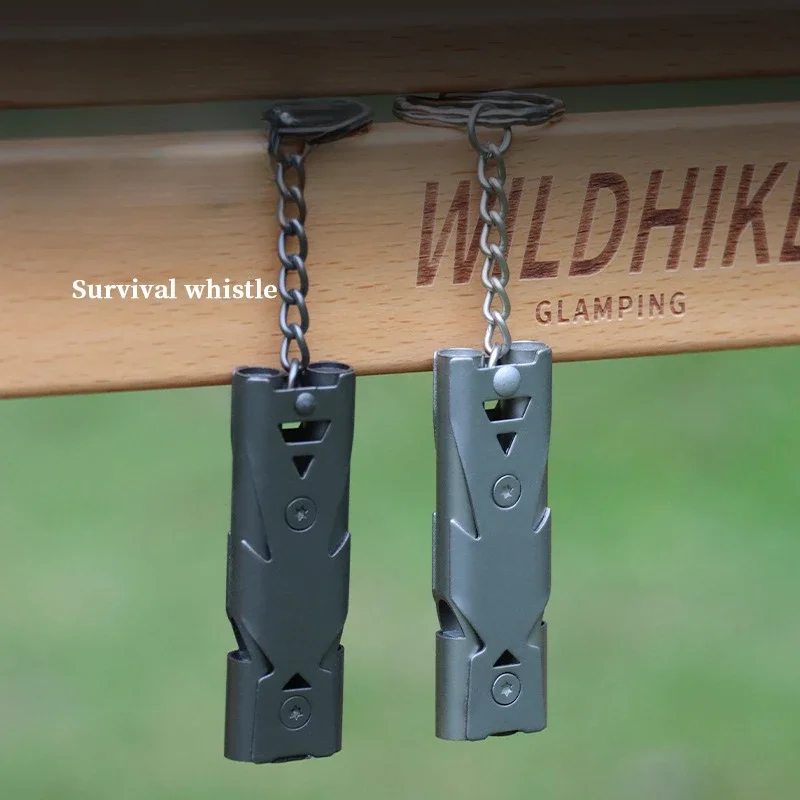 Survival Whistle Double Tube Explosive Outdoor Stainless Steel High-frequency Earthquake Rescue Whistle High Score Shell survival whistle