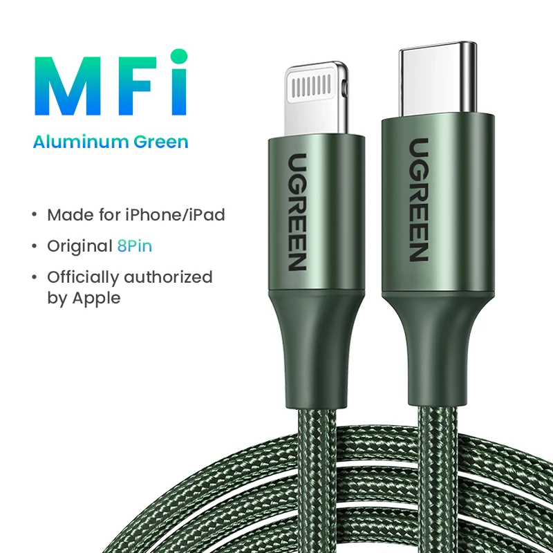 UGREEN MFi 20W PD USB C to Lightning Cable for iPhone 14 13 12 11 Fast  Charging for Apple iPad Phone Charger 25cm 50cm 2m short - AliExpress